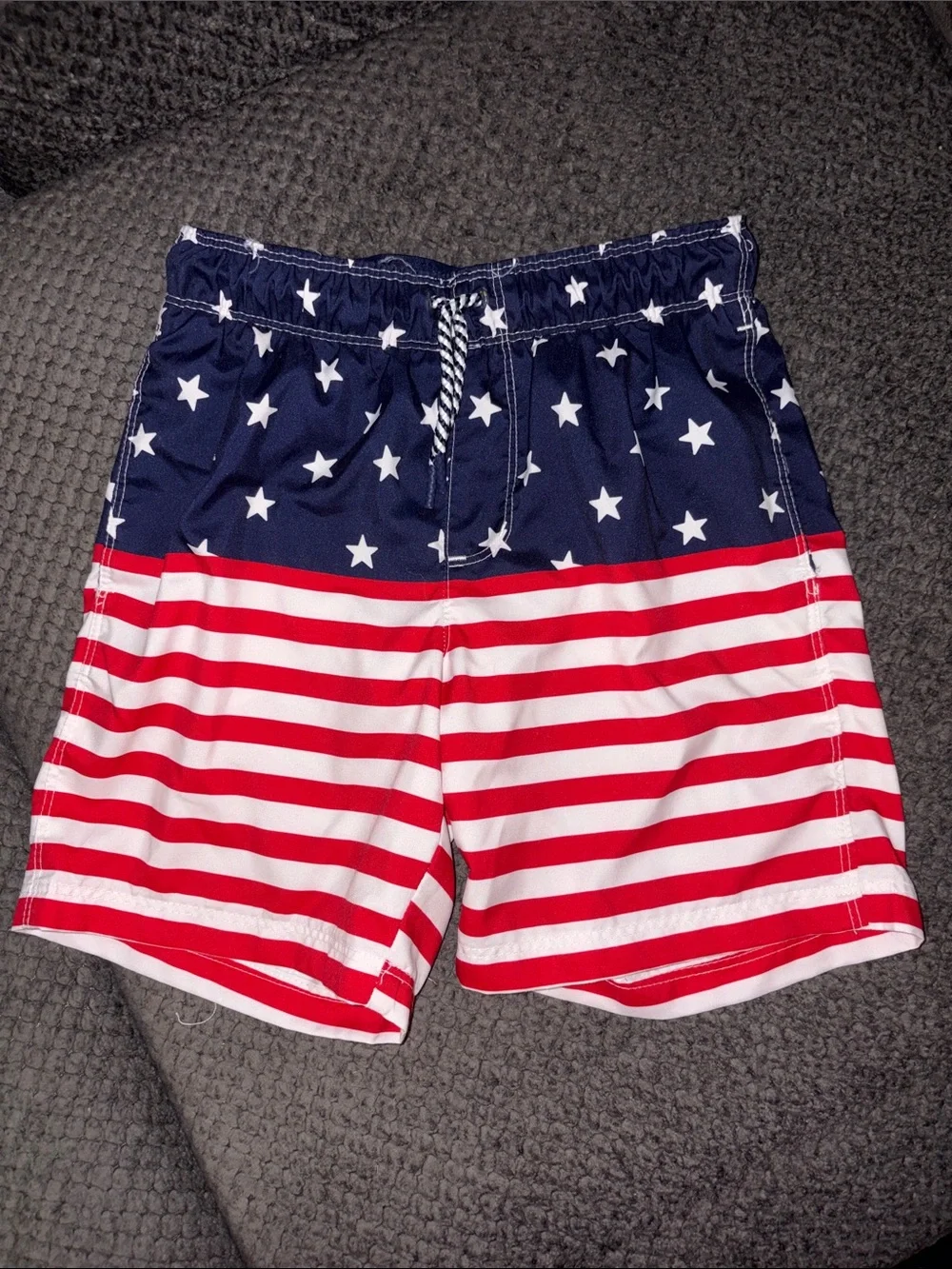 🎉4 for $20 Cat & Jack Boys’ Red, White & Blue Star Swim Shorts, Medium (8)